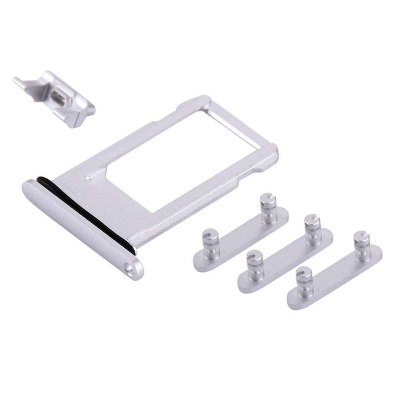 Card Tray + Volume Control Key + Power Button + Mute Switch Vibrator Key for iPhone 8 Plus(Grey)