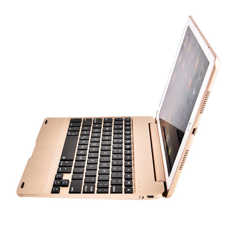 For iPad Pro 9.7 inch / iPAD Air 2 Horizontal Flip Tablet Case + Bluetooth Keyboard(Rose Gold)