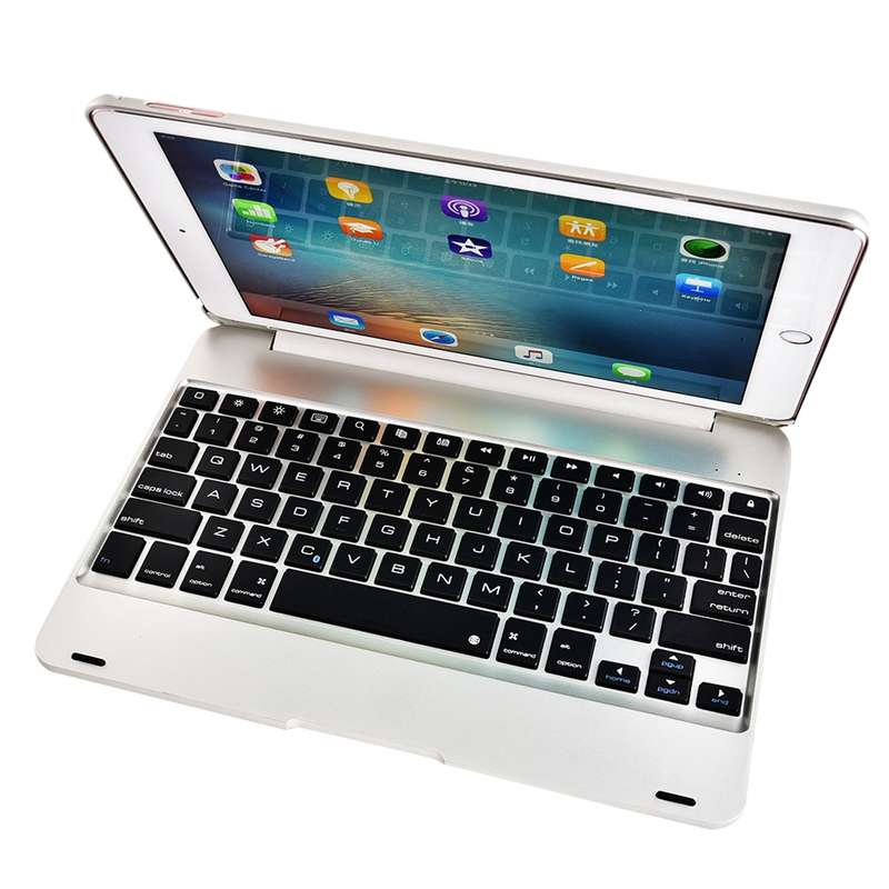 For iPad Pro 9.7 inch / iPAD Air 2 Horizontal Flip Tablet Case + Bluetooth Keyboard(Rose Gold)