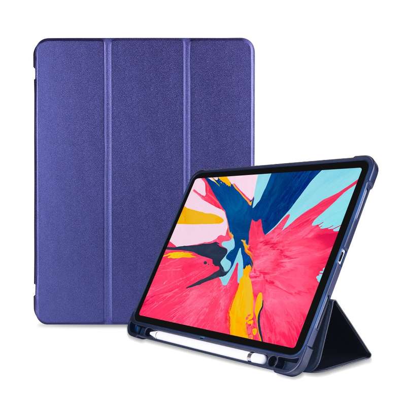 Three-folding Shockproof TPU Protective Case for iPad Pro 11 inch (2018) / (2020), with Holder & Pen