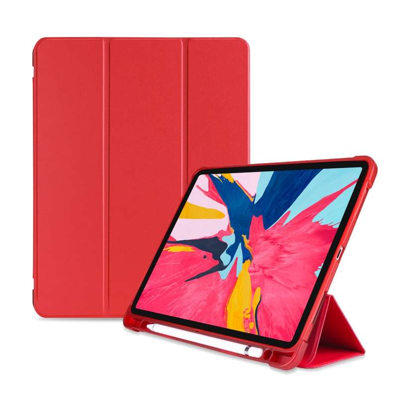 Three-folding Shockproof TPU Protective Case for iPad Pro 11 inch (2018) / (2020), with Holder & Pen