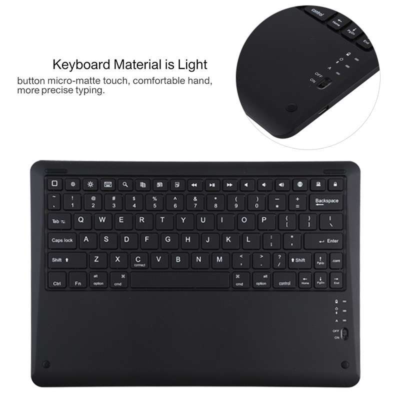 T129 Detachable Bluetooth Black Keyboard Microfiber Leather Tablet Case for iPad Pro 12.9 inch (2020