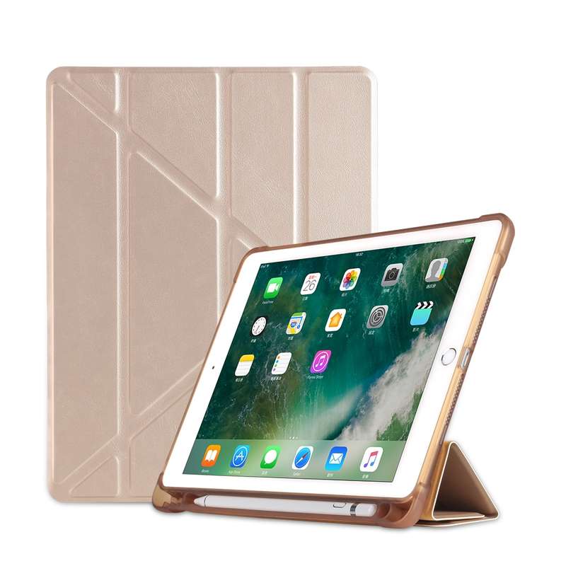 Multi-folding Shockproof TPU Protective Case for iPad 9.7 (2018) / 9.7 (2017) / air / air2, with Hol