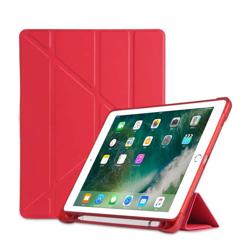 Multi-folding Shockproof TPU Protective Case for iPad 9.7 (2018) / 9.7 (2017) / air / air2, with Hol