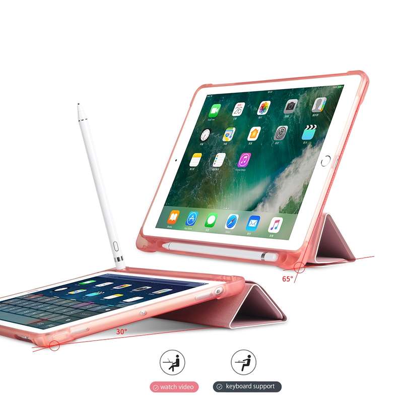 Multi-folding Shockproof TPU Protective Case for iPad 9.7 (2018) / 9.7 (2017) / air / air2, with Hol