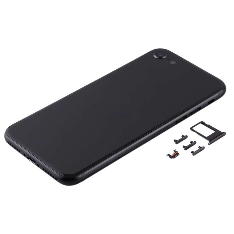 Battery Back Cover with Camera Lens Cover & SIM Card Tray & Side keys for iPhone SE 2020(Red)