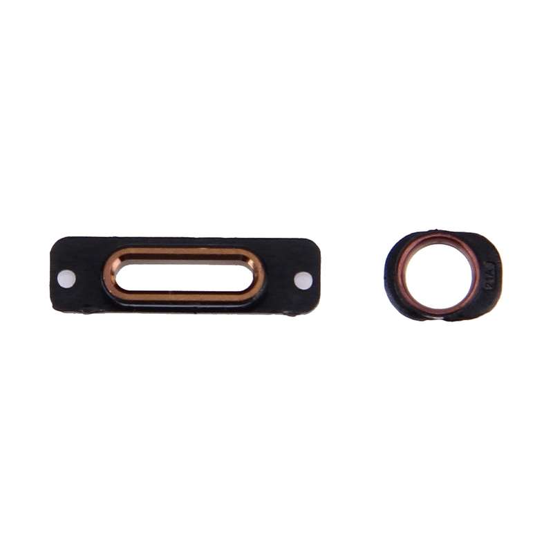 10 PCS 2 in 1 for iPhone SE Charging Port Retaining Brackets + Headphone Jack Rings(Rose Gold)