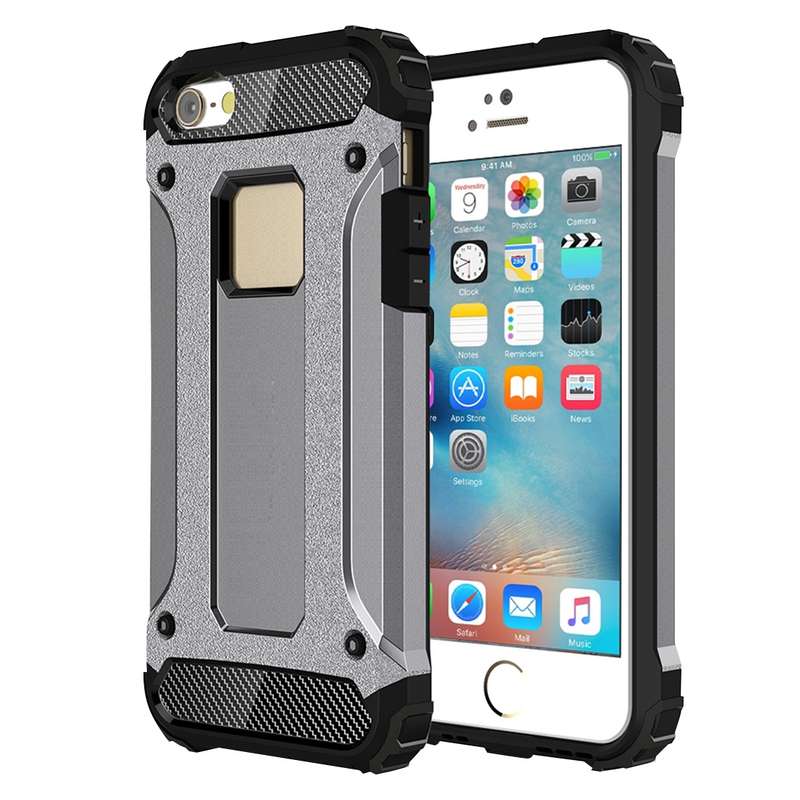 Tough Armor TPU + PC Combination Case for iPhone SE & 5 & 5s(Red)