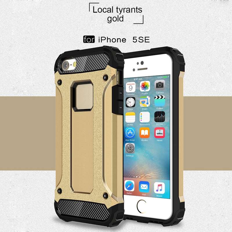 Tough Armor TPU + PC Combination Case for iPhone SE & 5 & 5s(Red)