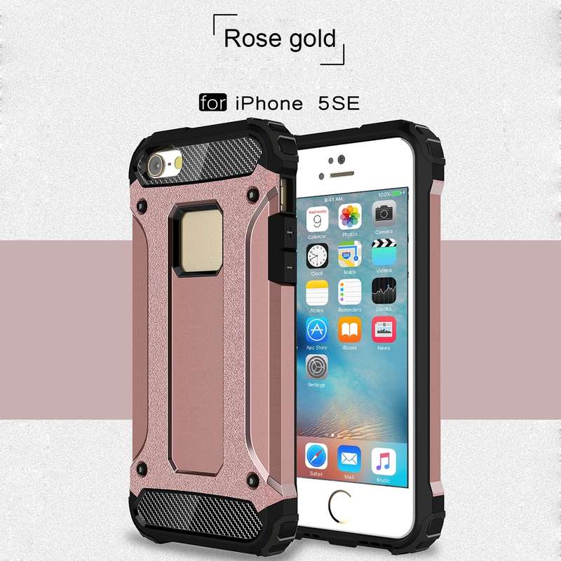 Tough Armor TPU + PC Combination Case for iPhone SE & 5 & 5s(Red)