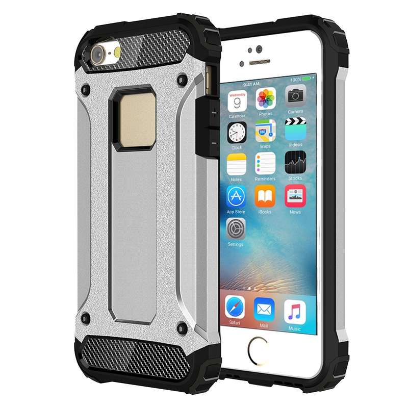 Tough Armor TPU + PC Combination Case for iPhone SE & 5 & 5s(Red)