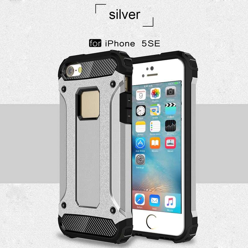 Tough Armor TPU + PC Combination Case for iPhone SE & 5 & 5s(Red)