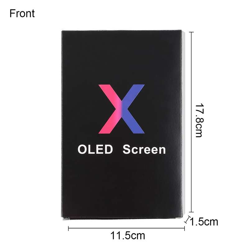 50 PCS Cardboard Packaging Black Box for iPhone X LCD Screen