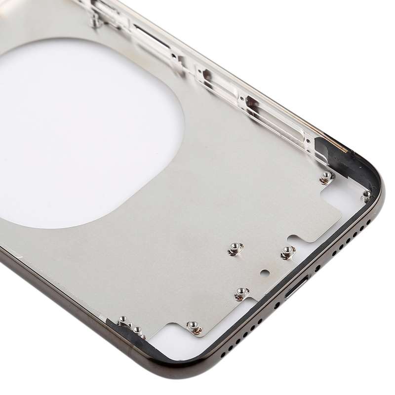 Transparent Back Cover with Camera Lens & SIM Card Tray & Side Keys for iPhone X (Black)