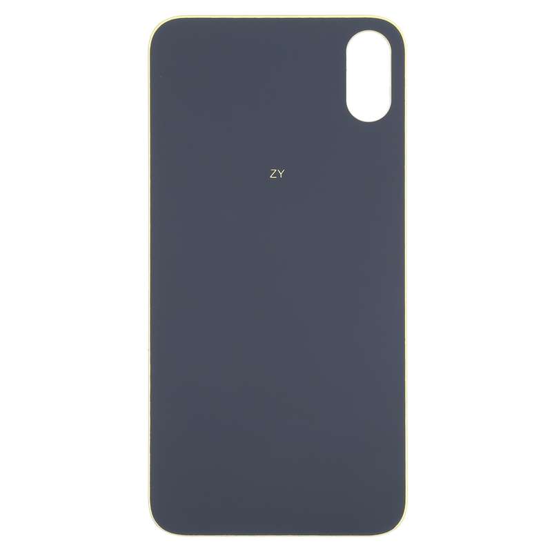 Easy Replacement Big Camera Hole Glass Back Battery Cover for iPhone X / XS(Yellow)