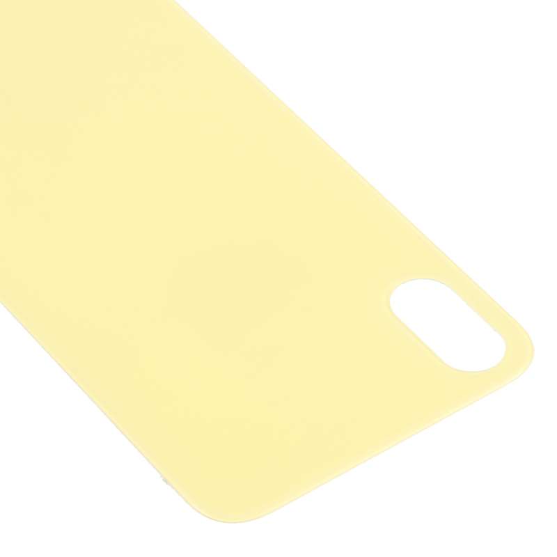 Easy Replacement Big Camera Hole Glass Back Battery Cover for iPhone X / XS(Yellow)