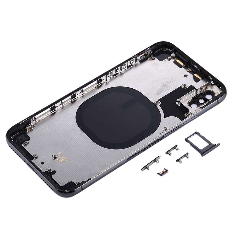 Back Housing Cover with SIM Card Tray & Side keys for iPhone X(Silver)