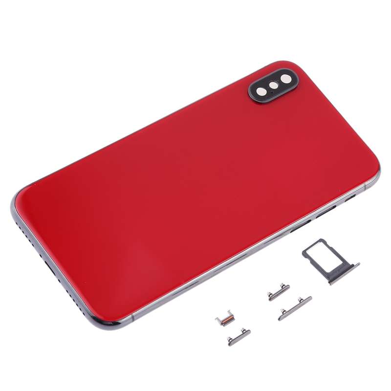 Back Housing Cover with SIM Card Tray & Side keys for iPhone X(Silver)