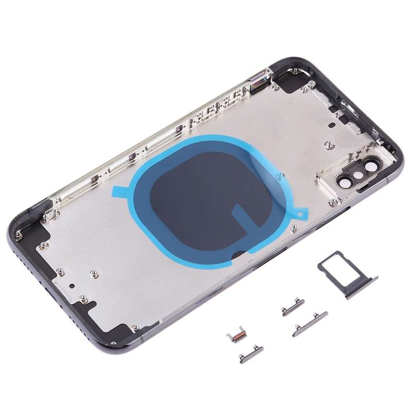 Back Housing Cover with SIM Card Tray & Side keys for iPhone X(Silver)