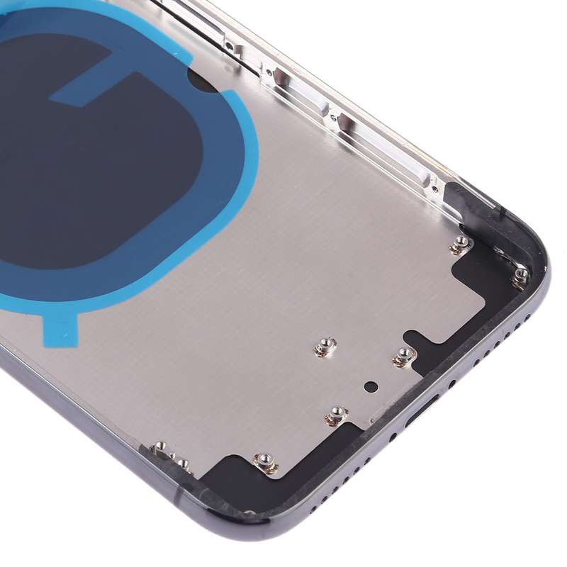 Back Housing Cover with SIM Card Tray & Side keys for iPhone X(Silver)