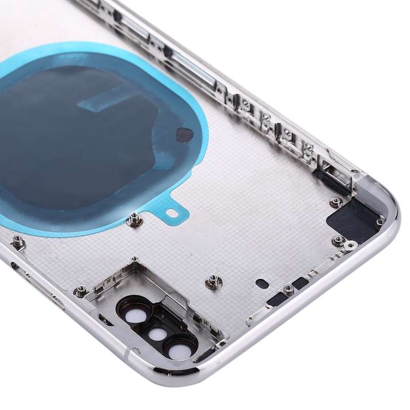 Back Housing Cover with SIM Card Tray & Side keys for iPhone X(Silver)