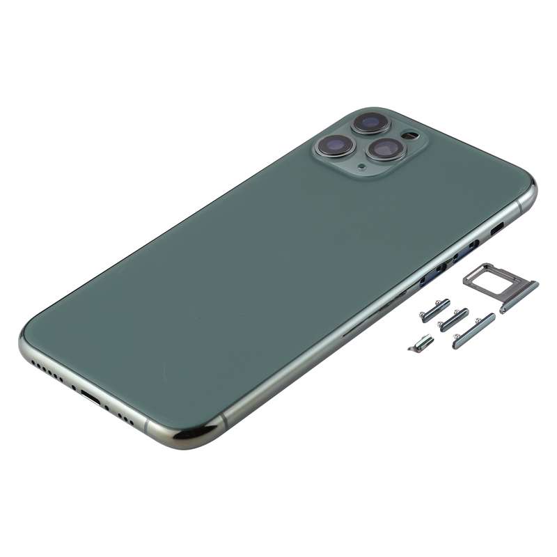 Back Housing Cover with SIM Card Tray & Side keys & Camera Lens for iPhone 11 Pro(Silver)