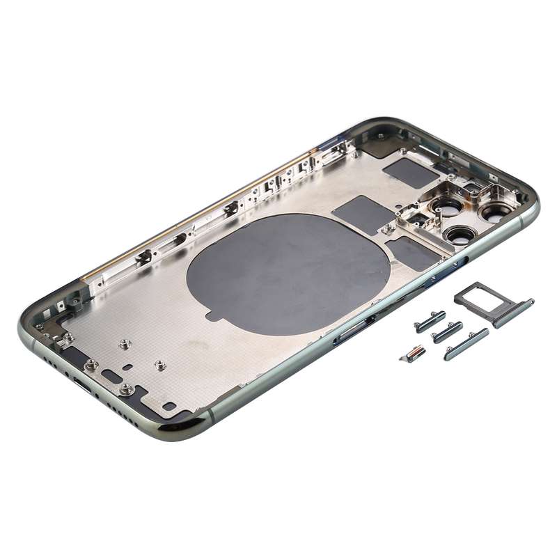 Back Housing Cover with SIM Card Tray & Side keys & Camera Lens for iPhone 11 Pro(Silver)