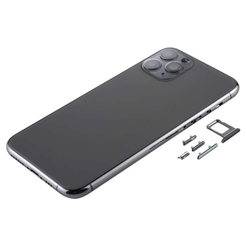 Back Housing Cover with SIM Card Tray & Side keys & Camera Lens for iPhone 11 Pro(Silver)