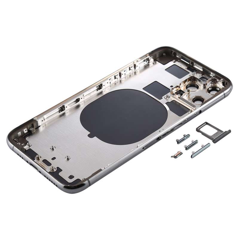 Back Housing Cover with SIM Card Tray & Side keys & Camera Lens for iPhone 11 Pro(Silver)