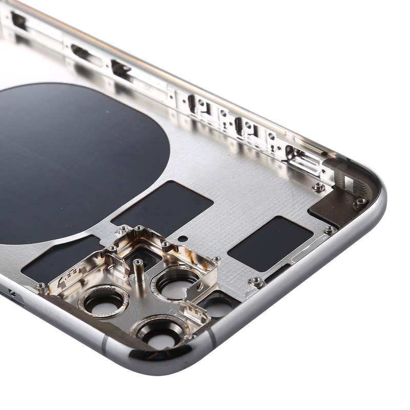 Back Housing Cover with SIM Card Tray & Side keys & Camera Lens for iPhone 11 Pro(Silver)