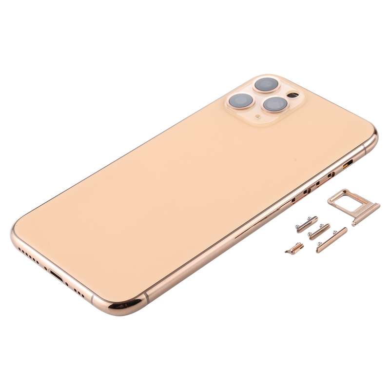 Back Housing Cover with SIM Card Tray & Side keys & Camera Lens for iPhone 11 Pro(Silver)