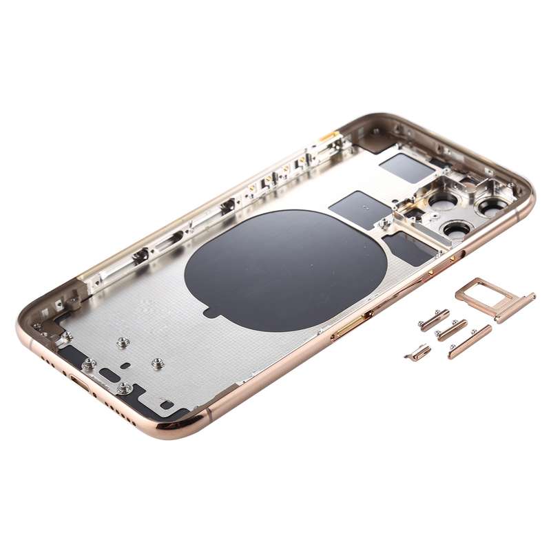 Back Housing Cover with SIM Card Tray & Side keys & Camera Lens for iPhone 11 Pro(Silver)