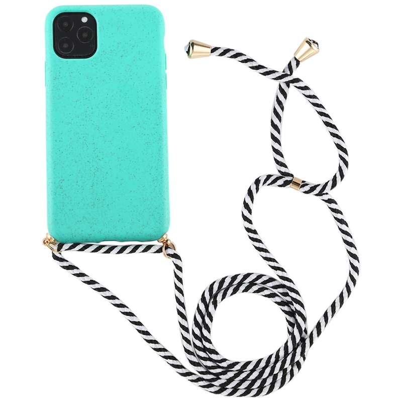 For iPhone 11 TPU Anti-Fall Mobile Phone Case With Lanyard (Black)