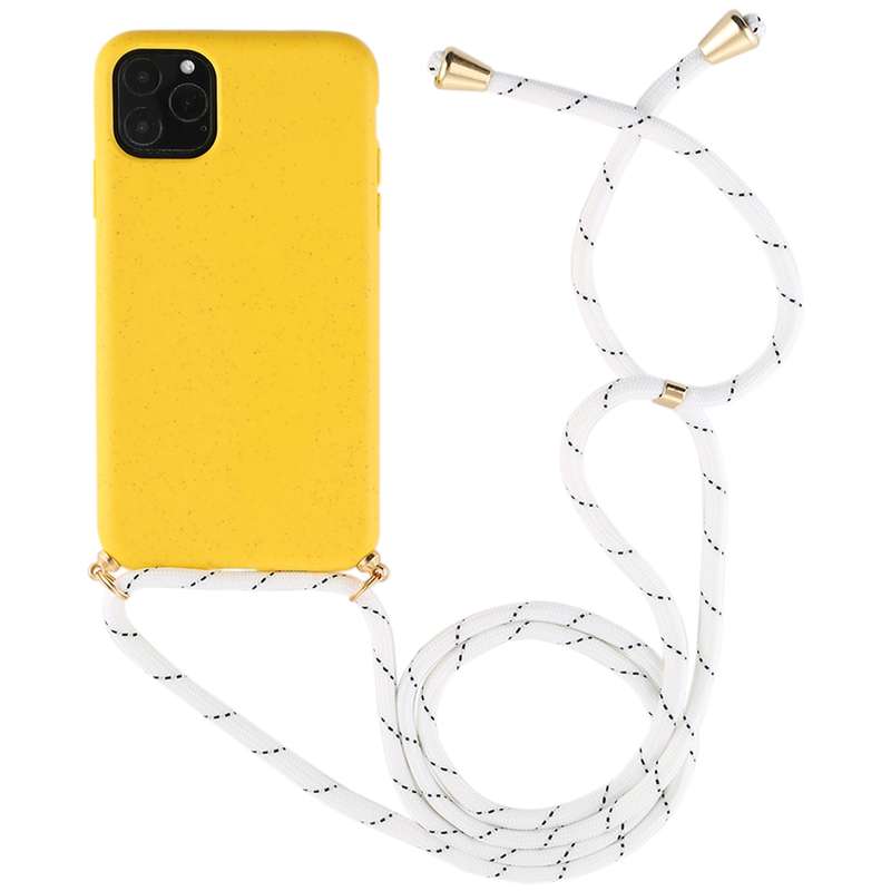 For iPhone 11 TPU Anti-Fall Mobile Phone Case With Lanyard (Black)
