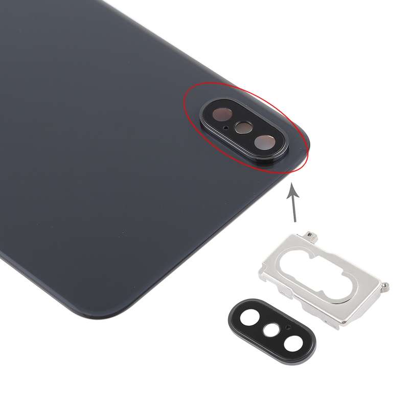 Battery Back Cover with Back Camera Bezel & Lens & Adhesive for iPhone XS Max(Black)