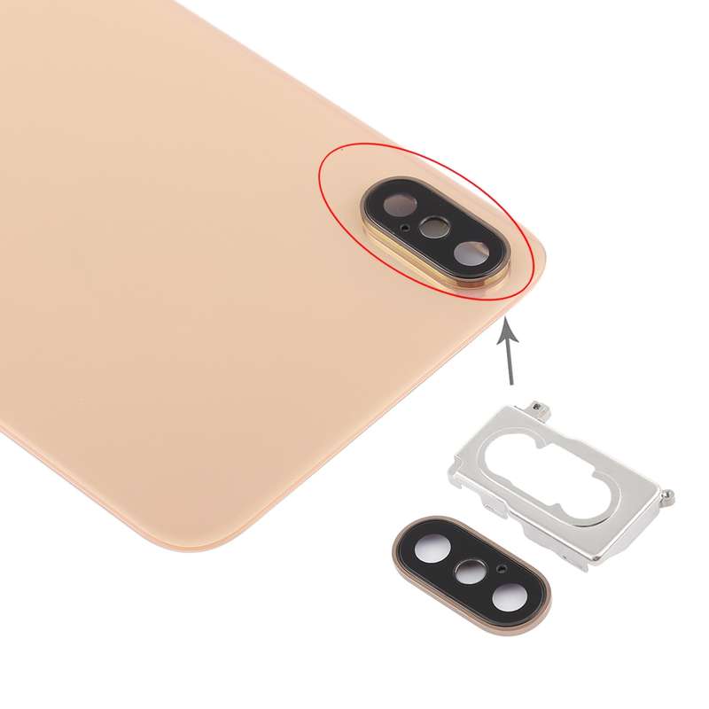 Battery Back Cover with Back Camera Bezel & Lens & Adhesive for iPhone XS Max(Black)
