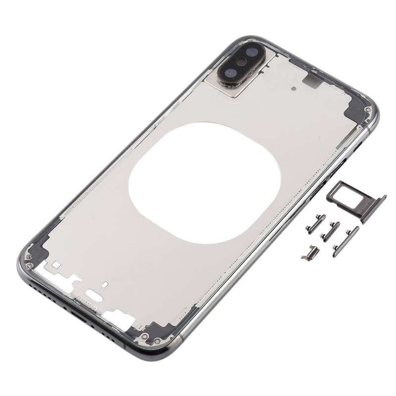 Transparent Back Cover with Camera Lens & SIM Card Tray & Side Keys for iPhone XS Max(Gold)