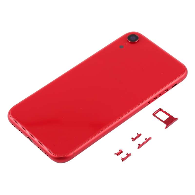 Back Housing Cover with Camera Lens & SIM Card Tray & Side Keys for iPhone XR(Coral)