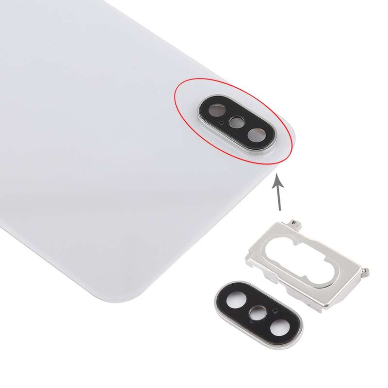 Battery Back Cover with Back Camera Bezel & Lens & Adhesive for iPhone XS(White)