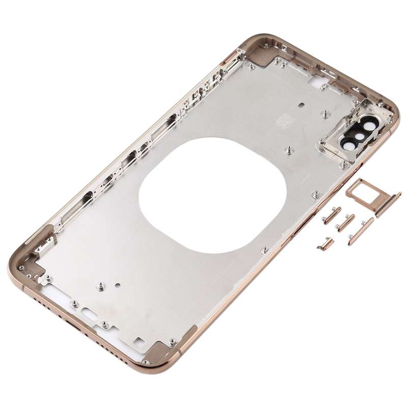 Transparent Back Cover with Camera Lens & SIM Card Tray & Side Keys for iPhone XS(White)