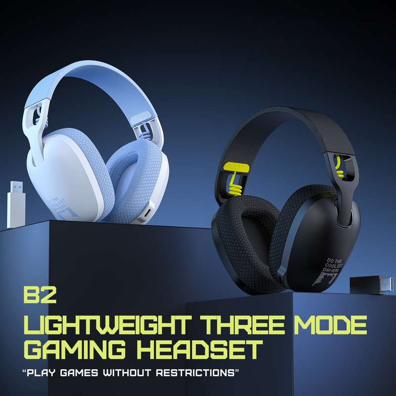 ONIKUMA B2 Bluetooth 5.3 Foldable Wireless Bluetooth Headphone with Microphone (White Blue)