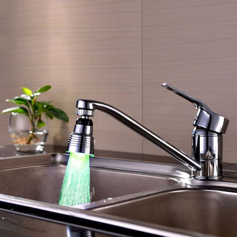 SDF-B10 1 LED ABS Temperature Sensor RGB LED Faucet Light Water Glow Shower, Size: 58 x 38mm, Interf