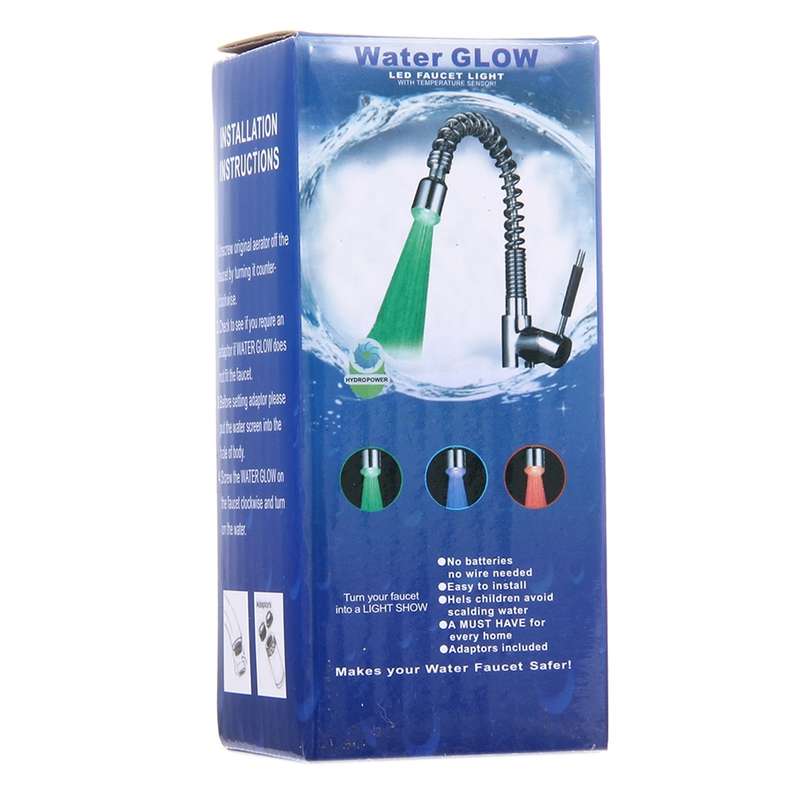 SDF-B10 1 LED ABS Temperature Sensor RGB LED Faucet Light Water Glow Shower, Size: 58 x 38mm, Interf