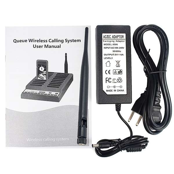 QC100 999 Channel Restaurant Wireless Paging Queuing Calling System with 20 Call Coaster Pagers, US