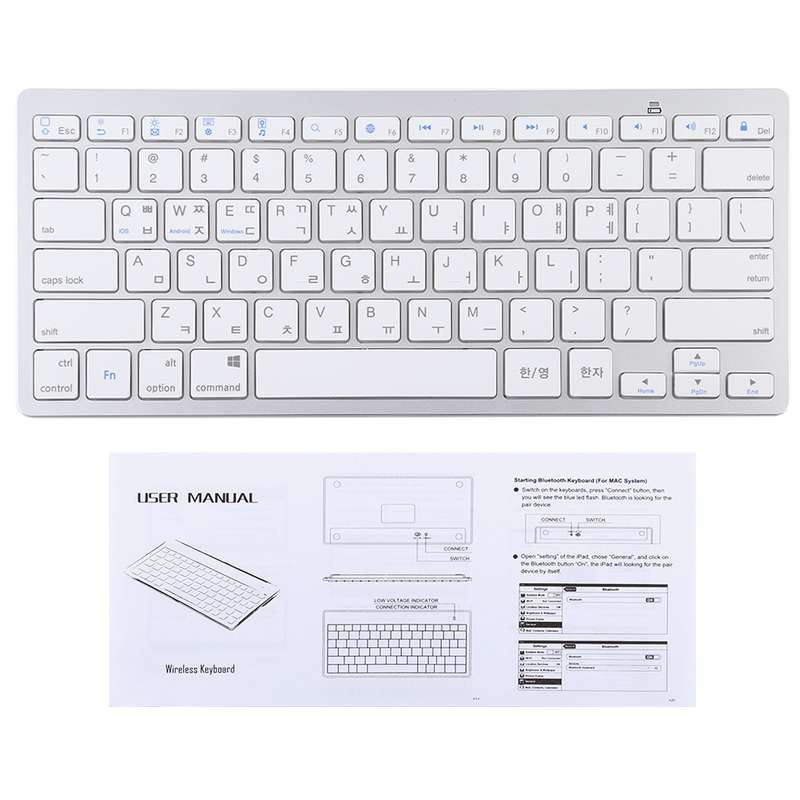 WB-8022 Ultra-thin Wireless Bluetooth Keyboard for iPad, Samsung, Huawei, Xiaomi, Tablet PCs or Smar