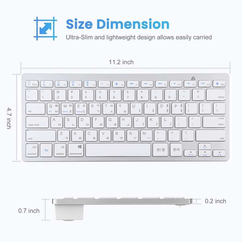 WB-8022 Ultra-thin Wireless Bluetooth Keyboard for iPad, Samsung, Huawei, Xiaomi, Tablet PCs or Smar