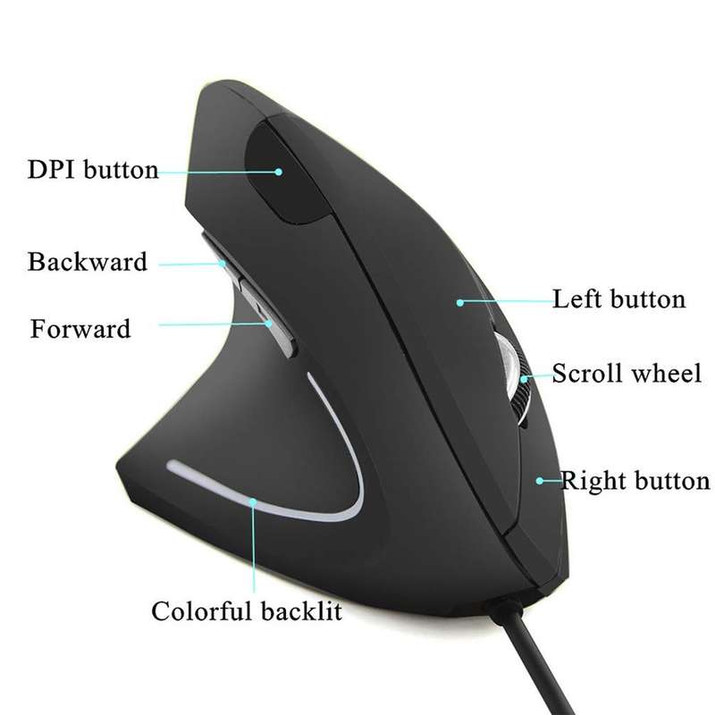 CM0093 Rechargeable Version 2.4GHz Three-button Wireless Optical Mouse Vertical Mouse for Left-hand,