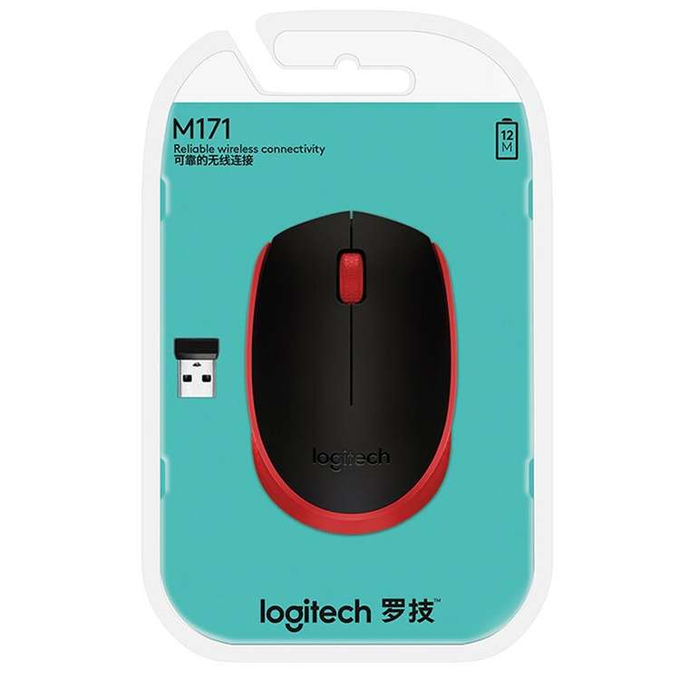 Logitech M171 1000DPI USB Wireless Mouse with 2.4G Receiver (Red)
