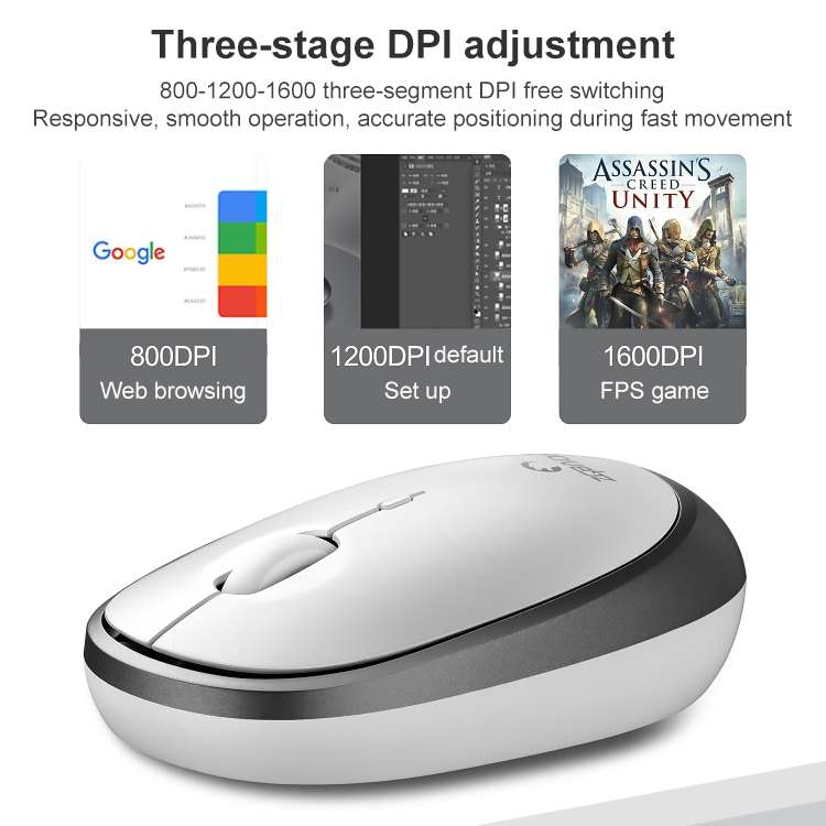 ZGB 007 2.4G Computer Laptop Wireless Mini Mouse (White)
