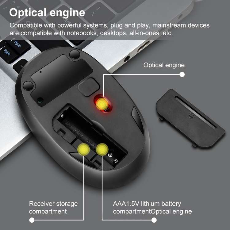 ZGB 007 2.4G Computer Laptop Wireless Mini Mouse (White)